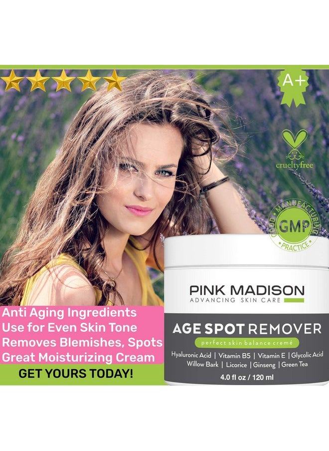 Pink Madison Dark Spot Corrector Best Age Spot Remover Treatment for Face Hands Body Circle 4 Ounce Cream