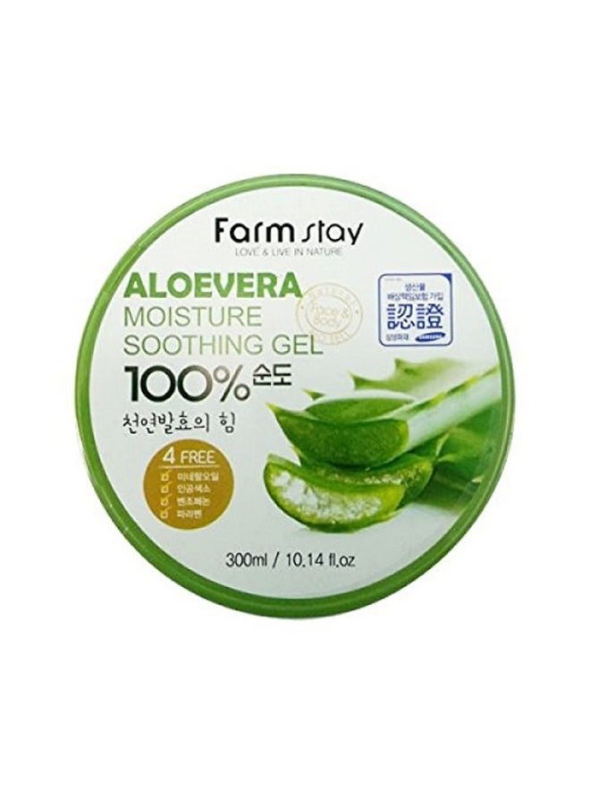 Farm Stay - Aloe Vera Moisture Soothing Gel 300 ml for men and woman - 100% Aloe Vera for dry skin - Facial Treatment - Moisturisers - Day Care - Gels