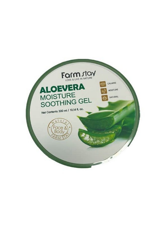 Farm Stay - Aloe Vera Moisture Soothing Gel 300 ml for men and woman - 100% Aloe Vera for dry skin - Facial Treatment - Moisturisers - Day Care - Gels