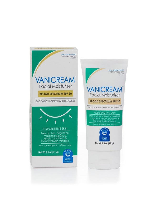 Vanicream Facial Moisturizer with SPF 30 - Mineral Sunscreen - 2.5fl oz - Formulated Without Common Irritants for Those with Sensitive Skin