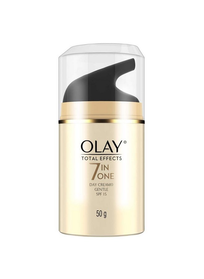 Olay Total Effects Day Cream Gentle with SPF 15| Fights 7 Signs of Ageing | With Niacinamide and Green Tea Extracts | Sensitive Skin | 50g