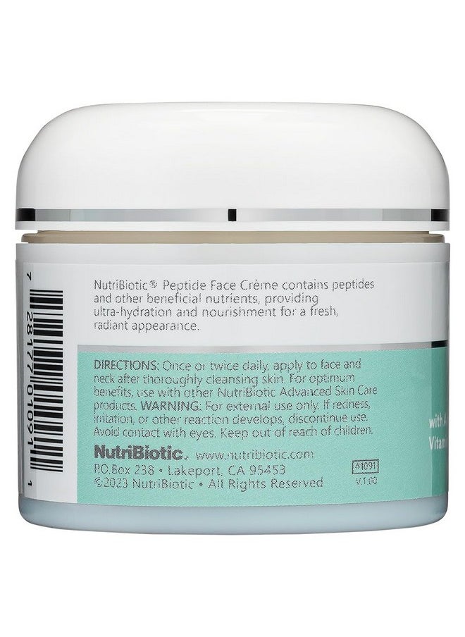 NutriBiotic - Peptide Face Creme with GSE, 2 Oz | Ultra-Hydrating | Collagen Synthesis Support | with Botanical Extracts & Oils & Vitamin E | Natural Fragrance & Paraben Free