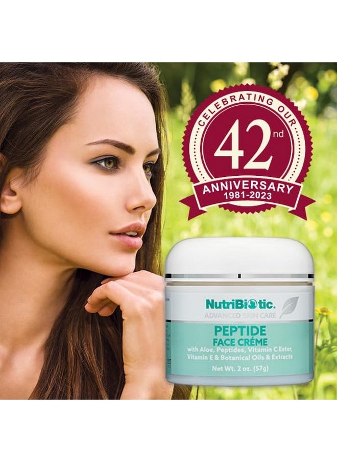 NutriBiotic - Peptide Face Creme with GSE, 2 Oz | Ultra-Hydrating | Collagen Synthesis Support | with Botanical Extracts & Oils & Vitamin E | Natural Fragrance & Paraben Free