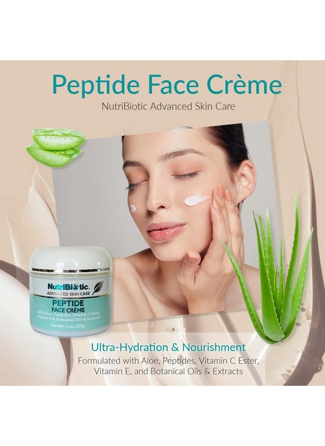 NutriBiotic - Peptide Face Creme with GSE, 2 Oz | Ultra-Hydrating | Collagen Synthesis Support | with Botanical Extracts & Oils & Vitamin E | Natural Fragrance & Paraben Free