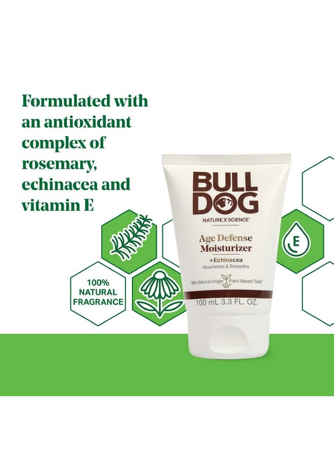 BULLDOG Mens Skincare and Grooming Face Moisturizer Age Defense, 3.3 Fluid Ounce