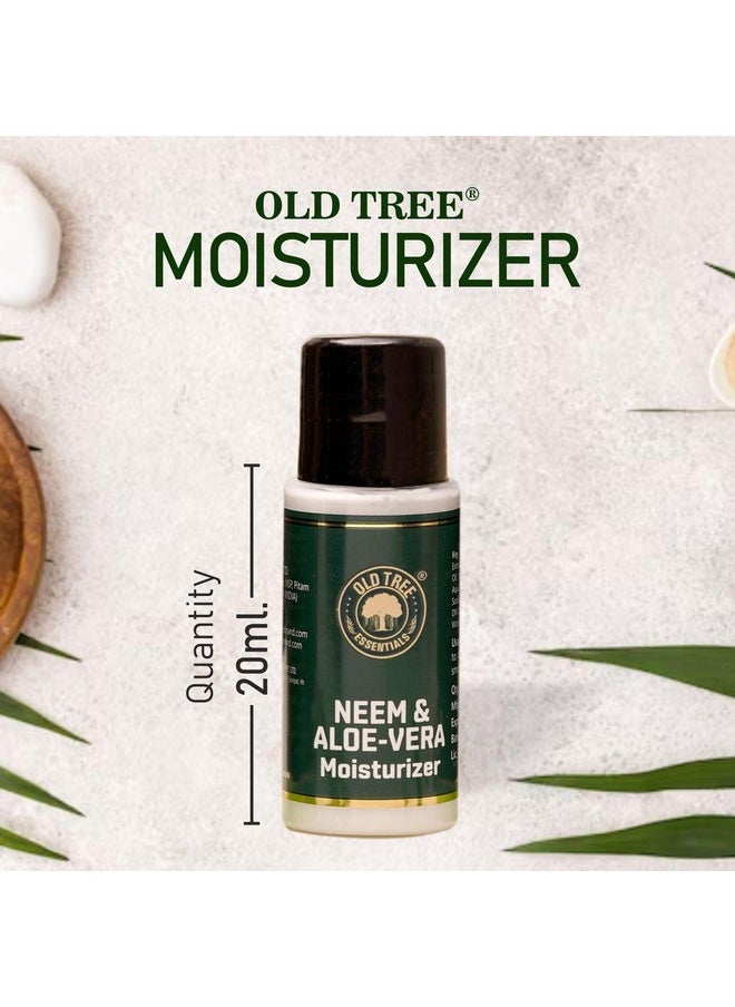 Old Tree Neem & Aloevera Moisturizer Toiletries Kit 20ml - (Set of 100 Pcs) | Travel Size Moisturizer Travelling, Hotel Room, Guest House | Hotel Amenities and Accessories