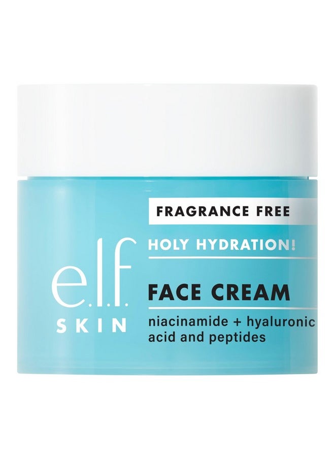 e.l.f. SKIN Holy Hydration! Face Cream, Fragrance Free, Smooth, Non-Greasy, Lightweight, Nourishing, Moisturises, Softens, Absorbs Quickly, Suitable For All Skin Types