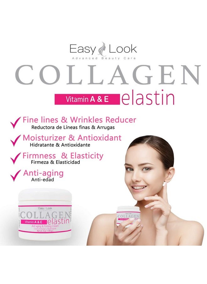 Collagen Elastin Cream Vitamins A & E Anti aging and Firming Cream 4oz