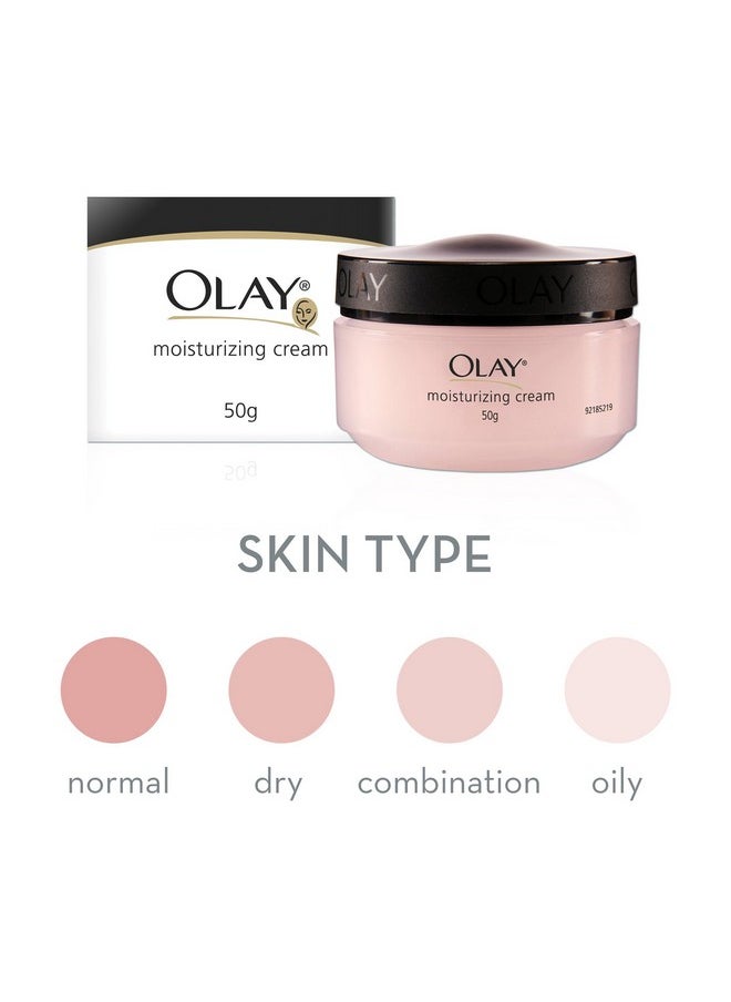 Olay Moisturising Cream | Hydrates and Locks in Moisture | Light Weight and Non Greasy | Normal, Oily, Dry & Combination Skin l 50g