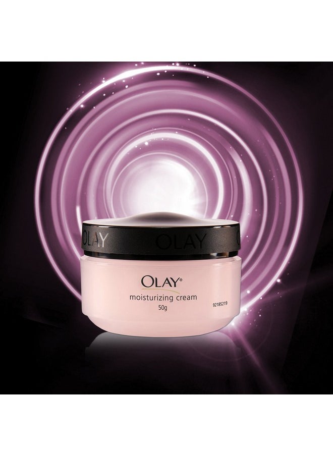 Olay Moisturising Cream | Hydrates and Locks in Moisture | Light Weight and Non Greasy | Normal, Oily, Dry & Combination Skin l 50g