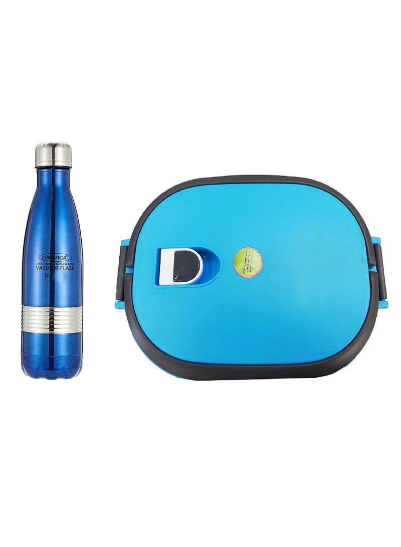 Lunch Box With Vacuum Water Bottle Set Multicolour