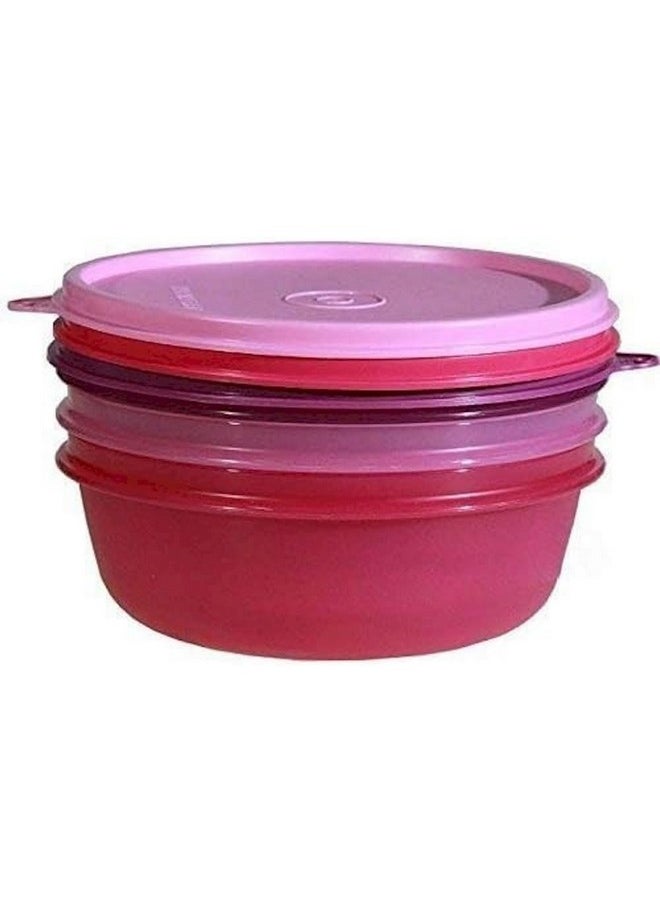 Tupperware Plastic Pink, Purple Leftover Bowl Set Storage Food Containers (600Ml X 3Pcs) …