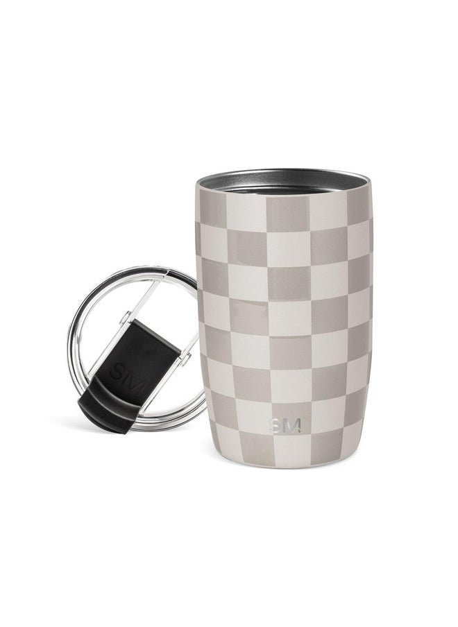 Simple Modern Travel Coffee Mug Tumbler with Flip Lid | Reusable Insulated Stainless Steel Cold Brew Iced Coffee Cup Thermos | Gifts for Women Men Him Her | Voyager Collection | 12oz | Checkmate