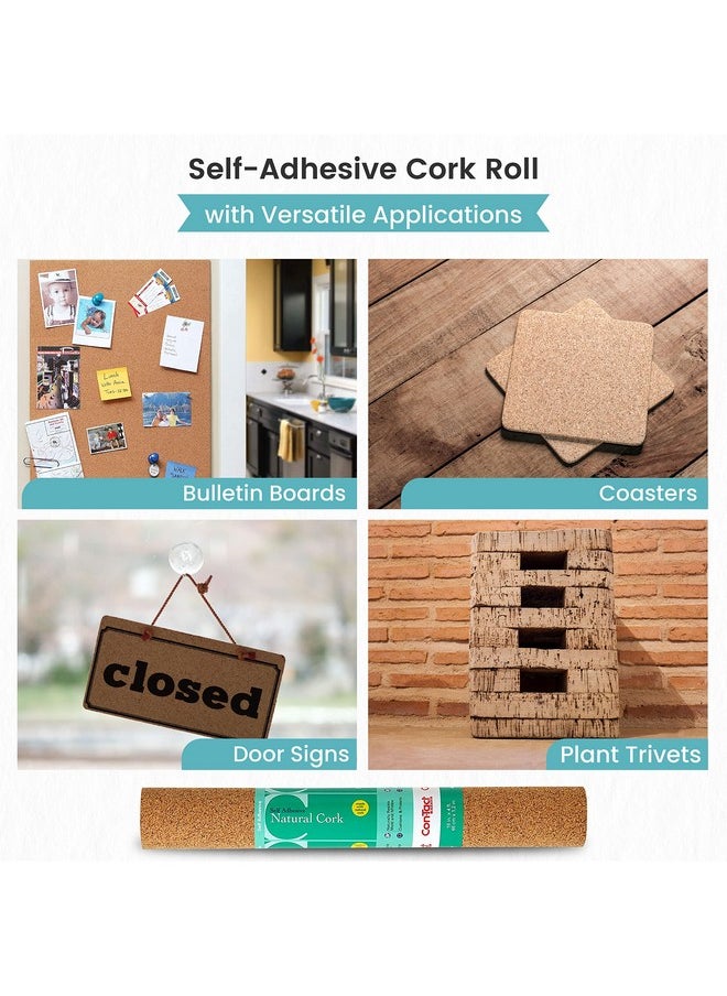 Con-Tact Brand Cork Roll, Self-Adhesive Cork Roll, Multi-Purpose Cork Shelf Liner, 18