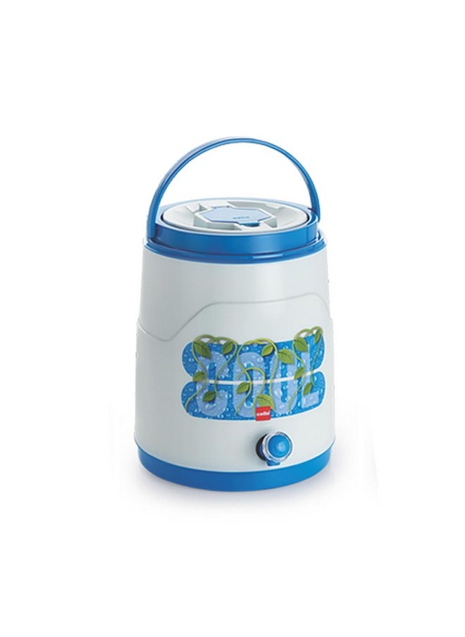 Cello Fountain Plastic PU Insulated Water Jug 10 litres, Blue | Leak Resistant | Wide Mouth for Cleaning | BPA Free | Easy to Carry | Ideal for Travel, Picnic, Homes, Offices, Shops & Clinics