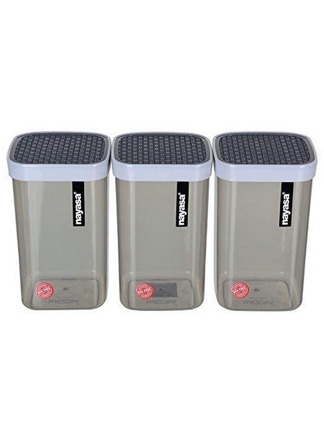 Nayasa Plastic Fusion Container- 1500ml, 6 pieces, Grey