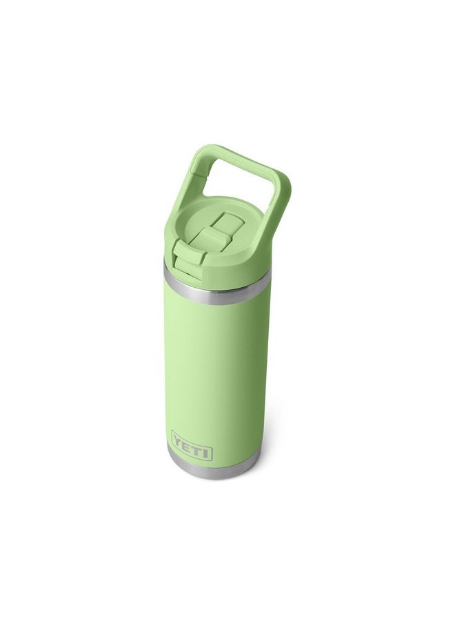 YETI Rambler 18 oz Bottle, Vacuum Insulated, Stainless Steel with Color Matching Straw Cap, Key Lime