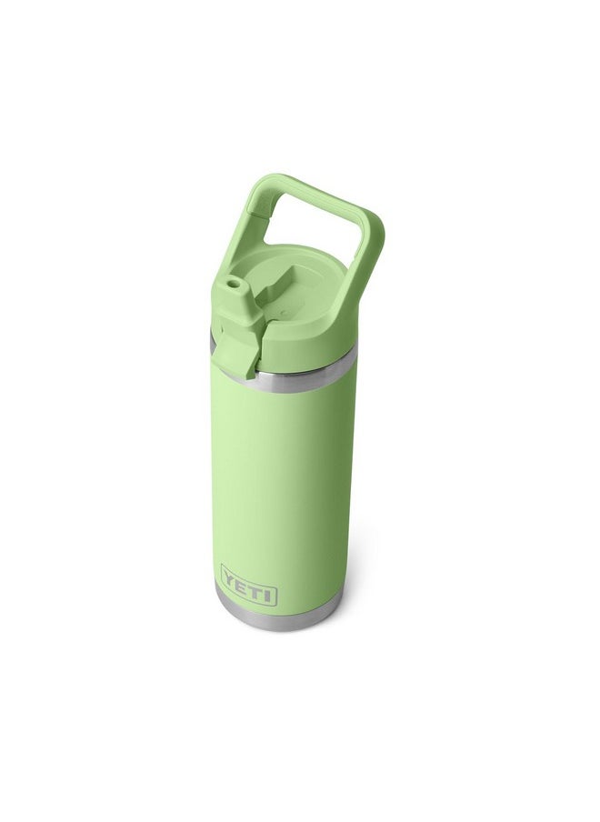 YETI Rambler 18 oz Bottle, Vacuum Insulated, Stainless Steel with Color Matching Straw Cap, Key Lime