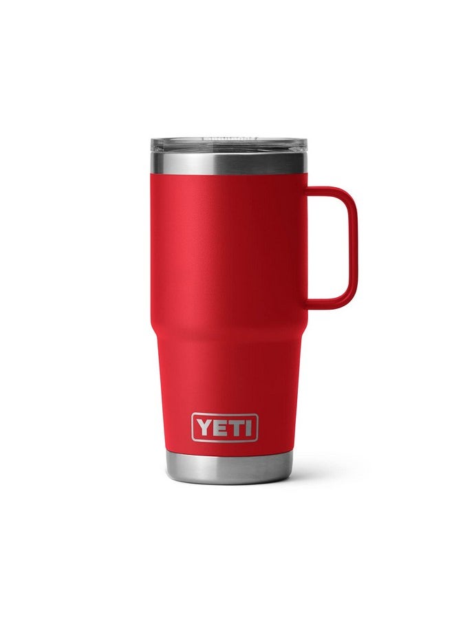 YETI Rambler 20 oz Travel Mug, Stainless Steel, Vacuum Insulated with Stronghold Lid, Rescue Red