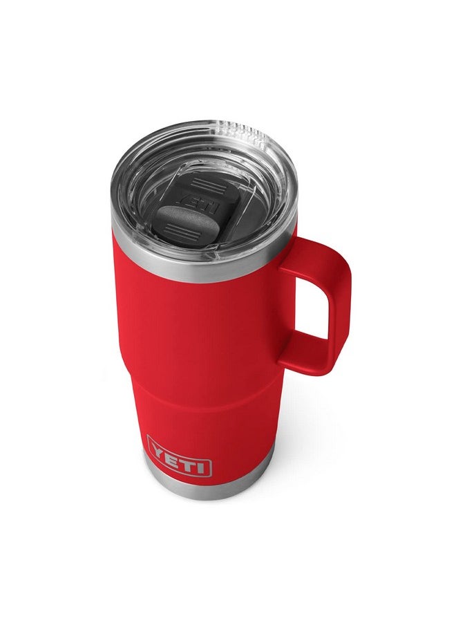 YETI Rambler 20 oz Travel Mug, Stainless Steel, Vacuum Insulated with Stronghold Lid, Rescue Red