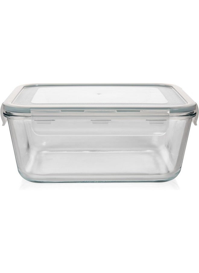 Femora Borosilicate Glass Microwave Safe Food Square Storage Container with Air Vent Lid, 1150 ML, 1 Pc