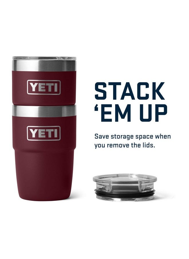 YETI Rambler 8 oz Stackable Cup, Stainless Steel, Vacuum Insulated Espresso Cup with MagSlider Lid, Wild Vine Red