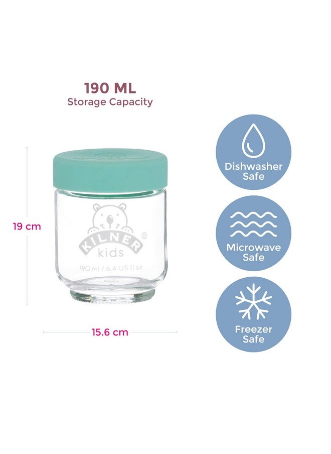 Kilner Est 1842 Mini Glass Mason Jars Thinkitchen With Metal Airtight Lid Jam, Jelly, Crafts, Spices, Dry Food Storage, Baby Food, Dry Food Storage Kids Jars, Set Of 6, 190Ml Each, Transparent