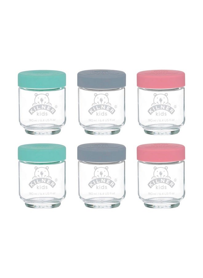 Kilner Est 1842 Mini Glass Mason Jars Thinkitchen With Metal Airtight Lid Jam, Jelly, Crafts, Spices, Dry Food Storage, Baby Food, Dry Food Storage Kids Jars, Set Of 6, 190Ml Each, Transparent