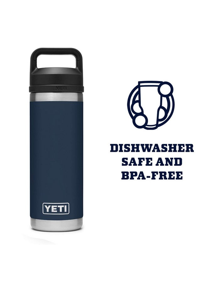 YETI Rambler 18 oz Bottle, Vacuum Insulated, Stainless Steel with Chug Cap, Navy