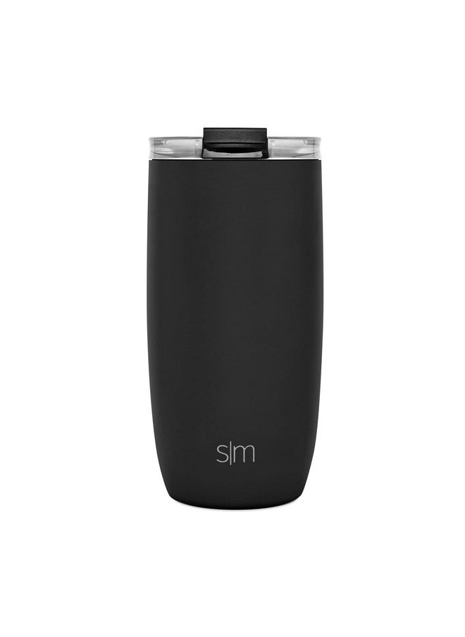 Simple Modern Travel Coffee Mug Tumbler with Flip Lid | Reusable Insulated Stainless Steel Cold Brew Iced Coffee Cup Thermos | Gifts for Women Men Him Her | Voyager Collection | 16oz | Midnight Black