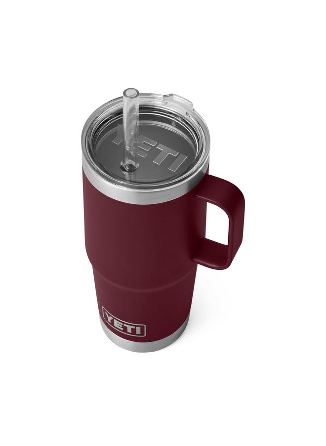 YETI Rambler 25 oz Straw Mug, Vacuum Insulated, Stainless Steel, Wild Vine Red