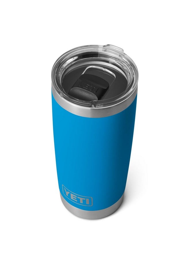 YETI Rambler 20 oz Tumbler, Stainless Steel, Vacuum Insulated with MagSlider Lid, Big Wave Blue