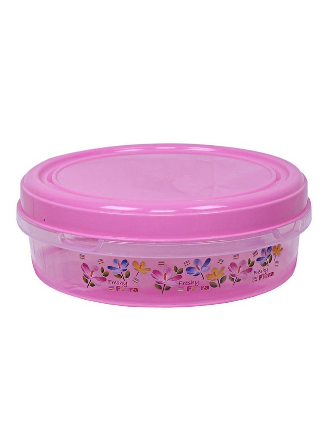 Kuber Industries Floral Design Plastic 3 Pieces Food Saver Container Set 1000, 2000 & 3000 ML (Pink)