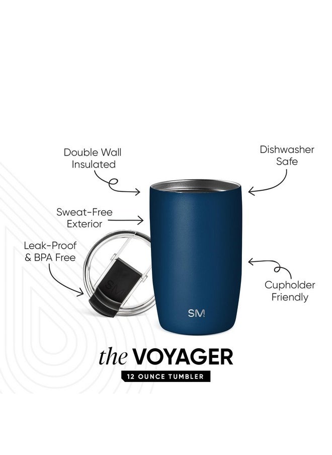 Simple Modern Travel Coffee Mug Tumbler with Flip Lid | Reusable Insulated Stainless Steel Cold Brew Iced Coffee Cup Thermos | Gifts for Women Men Him Her | Voyager Collection | 12oz | Slumberland