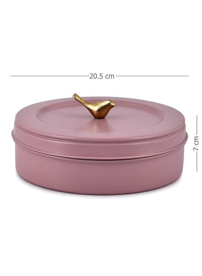 Elan Air-Tight Stainless Steel Colorful Storage Box for Roti/Papad/Chapati | Multipurpose Dabba with Lid | Roti Server | Casserole| Mauve (1500 ml)