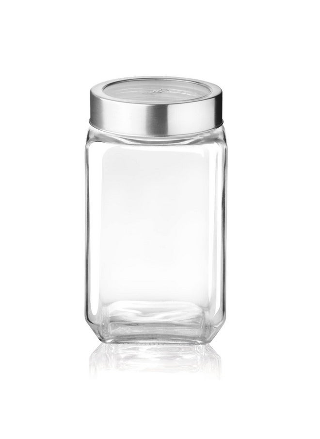 Treo by Milton Cube Storage Glass Jar, 800 ml, Transparent, BPA Free, Kitchen Storage Organizer, Modular, Multipurpose Spice Jars