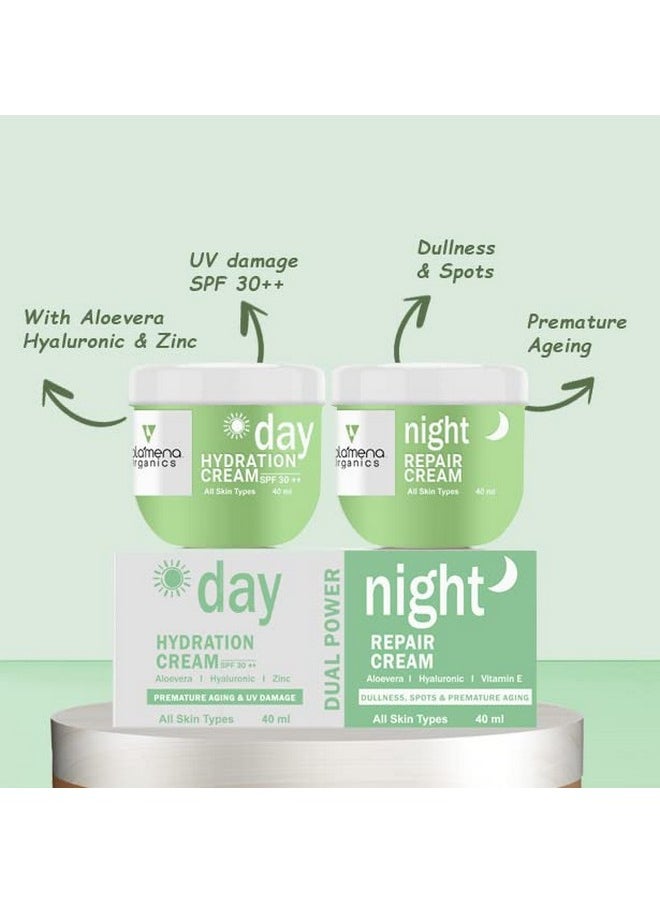 Volamena Hydration Day & Night Creams Combo (40+40 ml) pack of 2