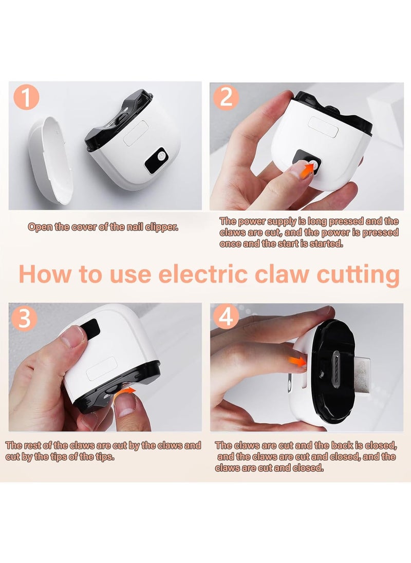 GEEEKART Electric Nail Clipper 2-in-1 with 3 Speeds Nail Clipper Electric With LED Light Type-C Charging Ultra Lightweight Low Noise Easy Elderly Children Children Chamfered Nail Clippers Included