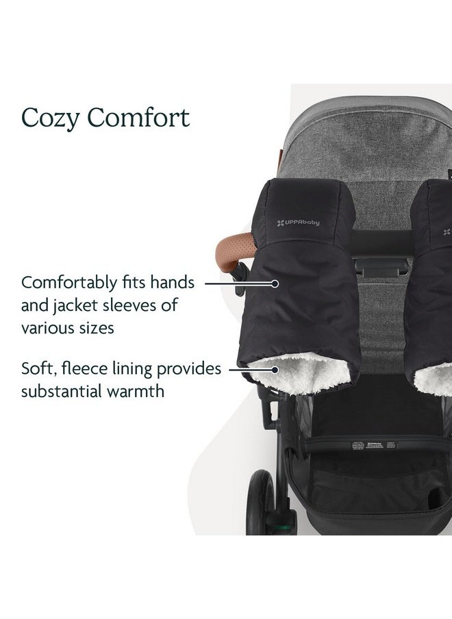 UPPAbaby CozyHandmuff/Easily Attaches to Stroller Handlebars/Ultra-Plush, Weather-Proof Hand Protection/Jake (Charcoal)