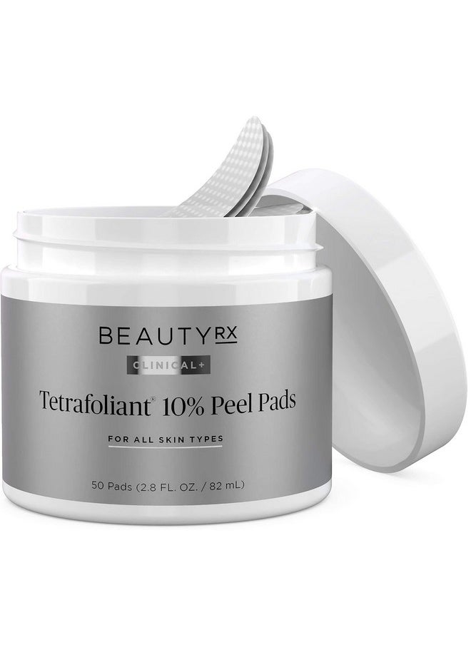 BeautyRx Advanced Exfoliating Therapy Pads - 10% Glycolic Acid - Chemical Peel At Home - 50 Pads