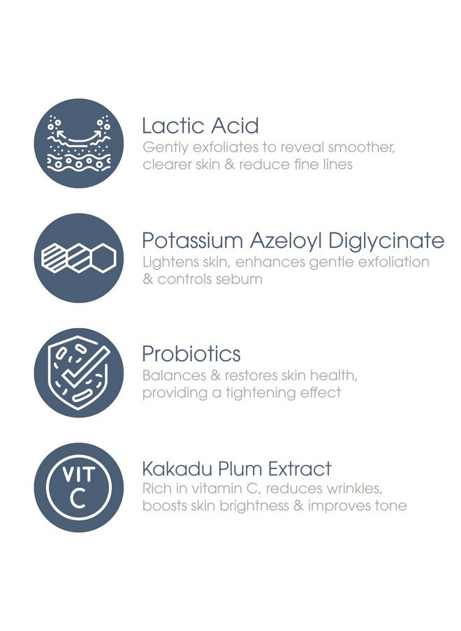 Glowbiotics Probiotic Instant Facial Resurfacing Pads: Exfoliating & Clarifying, Hydrating for Smooth and Renewed Face Skin with Vitamin C & 5% Lactic Acid