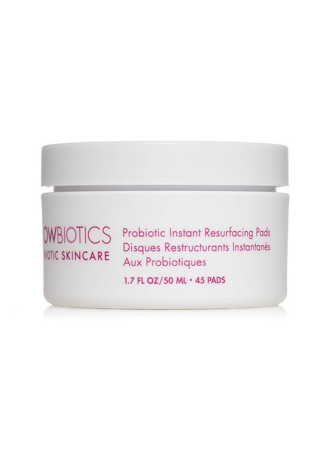 Glowbiotics Probiotic Instant Facial Resurfacing Pads: Exfoliating & Clarifying, Hydrating for Smooth and Renewed Face Skin with Vitamin C & 5% Lactic Acid