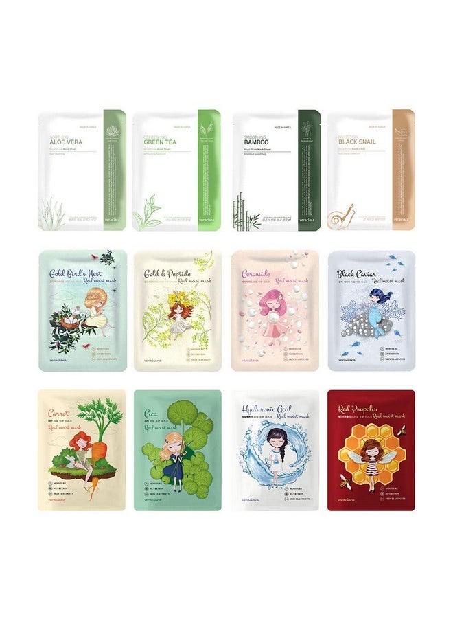 Veraclara] Facial Face Mask | Korean Skin Care Mask… (12COMBO)