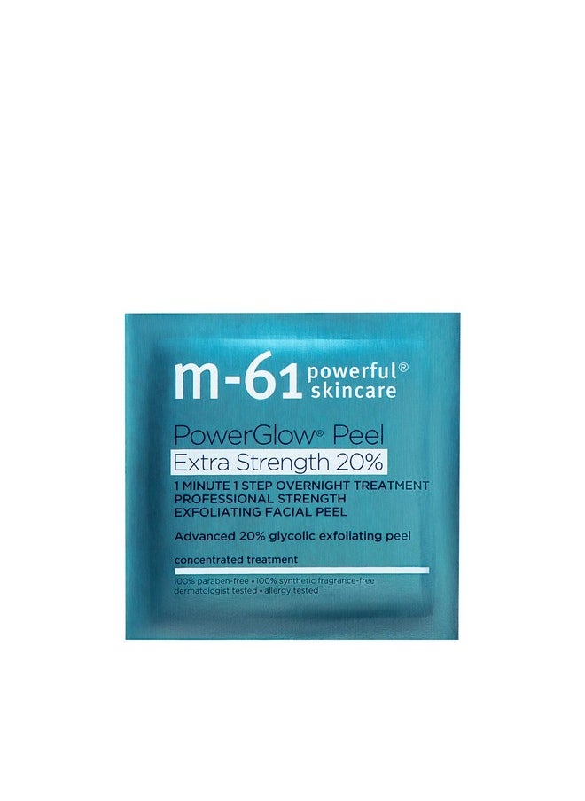 M-61 PowerGlow® Peel Extra Strength 20% - 8 Treatments - 1 minute, 1 step advanced 20% glycolic overnight exfoliating glow peel