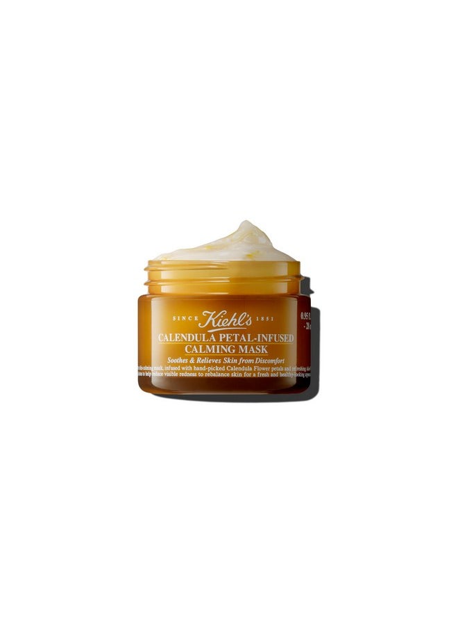 Kiehl's Calendula Petal Infused Calming Mask, Hydrating & Soothing Gel Face Mask for All Skin Types, Refreshes Dry Skin, with Calendula & Aloe Vera, Paraben-free, Fragrance-free - 0.95 fl oz