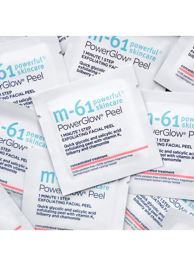 M-61 PowerGlow® Peel- 10 Treatments- 1-minute, 1-step exfoliating glow peel with glycolic, vitamin K & chamomile