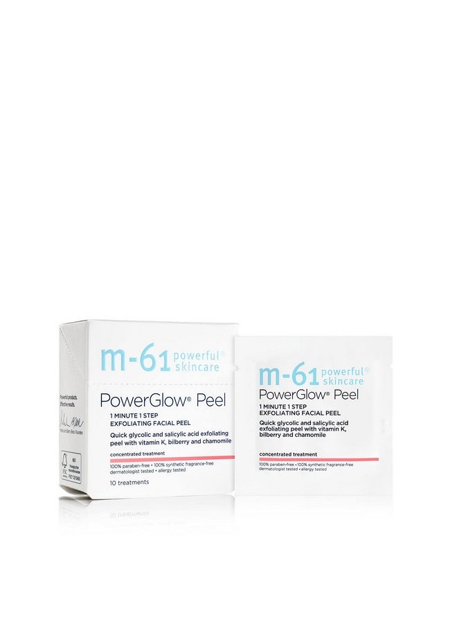 M-61 PowerGlow® Peel- 10 Treatments- 1-minute, 1-step exfoliating glow peel with glycolic, vitamin K & chamomile