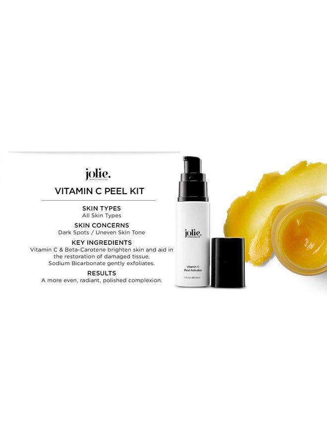 Jolie Professional Vitamin C Peel - Gentle Face Brightening & Illumitating Peeling Treatment System - 2 Step Kit