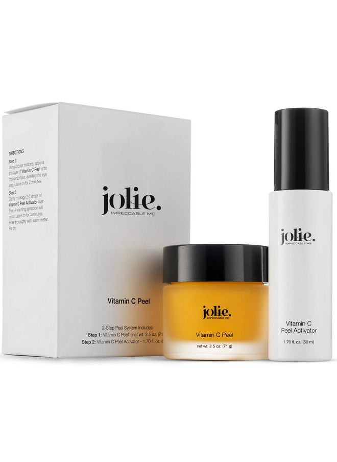 Jolie Professional Vitamin C Peel - Gentle Face Brightening & Illumitating Peeling Treatment System - 2 Step Kit