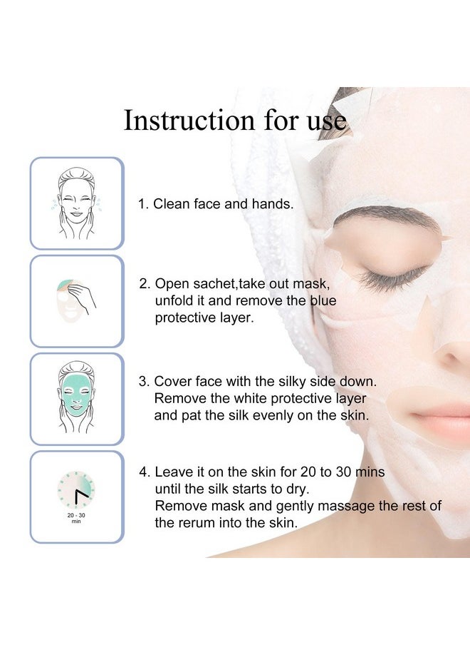 Dermaroller, Silk Face Masks Intensive Hyaluronic Acid Moisturizer with Matriyxl 3000 Tocopherol Boost Collagen Hydrate Dry Skin Reduce Fine Lines Wrinkles SingleUse Masks (Pack, 10.00)